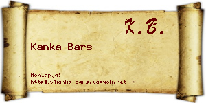 Kanka Bars névjegykártya